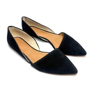 J Crew Black Suede D’Orsay Flats | 6.5